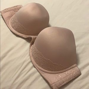Torrid Nude Lace 46 DD Push-up Strapless Bra
